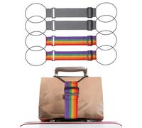 Multi Use Strong Adjustable Luggage Connector Straps, Multi Use Strong Adjustable Luggage Connector Straps Secure Stacking & Hands-Free Travel for Suitcases Rainbow Travel Strap (4pcs-C)