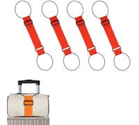 Multi Use Strong Adjustable Luggage Connector Straps - Securely Stack Two Suitcases for Easy Travel, Durable & Waterproof (Red,4pcs)
