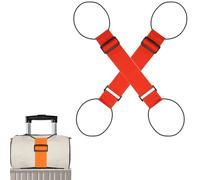 Multi Use Strong Adjustable Luggage Connector Straps - Securely Stack Two Suitcases for Easy Travel, Durable & Waterproof (Red,2pcs)