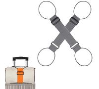 Multi Use Strong Adjustable Luggage Connector Straps - Securely Stack Two Suitcases for Easy Travel, Durable & Waterproof (Gray,2pcs)