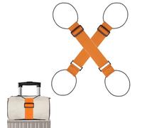 Multi Use Strong Adjustable Luggage Connector Straps - Securely Stack Two Suitcases for Easy Travel, Durable & Waterproof (Orange,2pcs)