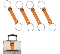 Multi Use Strong Adjustable Luggage Connector Straps - Securely Stack Two Suitcases for Easy Travel, Durable & Waterproof (Orange,4pcs)