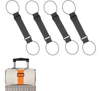 Multi Use Strong Adjustable Luggage Connector Straps - Securely Stack Two Suitcases for Easy Travel, Durable & Waterproof (Black,4pcs)