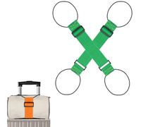 Multi Use Strong Adjustable Luggage Connector Straps - Securely Stack Two Suitcases for Easy Travel, Durable & Waterproof (Green,2pcs)