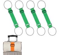 Multi Use Strong Adjustable Luggage Connector Straps - Securely Stack Two Suitcases for Easy Travel, Durable & Waterproof (Green,4pcs)