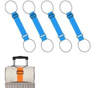 Multi Use Strong Adjustable Luggage Connector Straps - Securely Stack Two Suitcases for Easy Travel, Durable & Waterproof (Blue,4pcs)