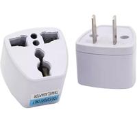 MultiAccesorios Adaptador de Enchufe Tipo A Universal - Compatible con EE. UU., Japón, México, Colombia y Más - Ideal para Viajes - Color Blanco (2 Unidad)