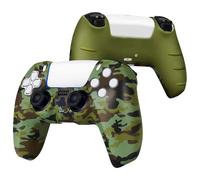 MultiAccesorios Funda de Silicona Antideslizante y Resistente para Mando PS5 - Impermeable, Diseño Camuflaje Verde - Protección Duradera y Segura para Mandos PS5