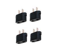 MultiAccesorios Pack de 4 Adaptador Enchufe Europeo a Americano, Conversor EU a US Tipo C/E/F a Tipo A, Adaptador de Viaje para Estados Unidos, Japón, México, Canadá y China, Negro