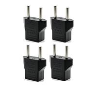 MultiAccesorios Pack de 4 Adaptadores Enchufe USA a Europa/España, Adaptador Americano a Europeo Tipo A/B a C/F, Compacto para Viaje, Compatible con EE.UU., Canadá, Japón y Asia, Negro