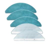 MultiAccesorios Pack de 5 Mopas de Fregado Compatibles con Cecotec Conga 7490 Immortal y 8290 Immortal Ultrapower Home, Recambios Lavables Reutilizables, Color Azul