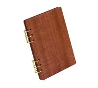 Multibey Cuaderno de espiral de madera de ébano maciza, cuaderno de 6 agujeros hecho a mano, diario de escritura para caligrafía, bocetos y viajes, cuadernos recargables de lujo (6 x 8.5 pulgadas