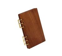 Multibey Cuaderno de espiral de madera de ébano maciza, cuaderno de 6 agujeros hecho a mano, diario de escritura para caligrafía, bocetos y viajes, cuadernos recargables de lujo (4.3 x 7.1 pulgadas