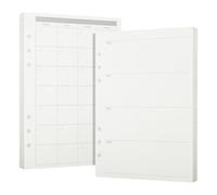 MultiBey Recambios de agenda semanal y mensual A5, 160 hojas/320 páginas sin fecha, 6 agujeros perforados para carpeta A5, papel blanco de 120 g/m², insertos de carpeta de anillas sueltas, 5.8 x 8.3
