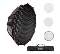Multiblitz Softbox Deep Rota SF-120 Bowens con Rejilla y difusores, modificador de luz para Flash de Estudio y luz LED Continua, difusor de luz para fotografía de Retratos e iluminación de vídeo