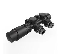 Multiblock - Juego de accesorios de conexión para radiadores con válvula termostática, bloque de grifo, accesorios de calefacción, forma de esquina y paso, color negro