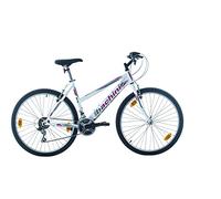 Multibrand Bachini 6th Sense Bicicleta de Montaña 26 Pulgadas, 18 velocidades, V-Brake, para niñas y Mujeres, Adecuada para 150-175 cm (Blanco con Rosa y Gris)