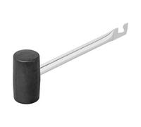 MULTIBROS Martillo de Camping con Extractor de Estacas - Goma TPR | Cabezal TPR biface, mango de acero galvanizado, 28,5 cm - compacto y ligero para tu mochila