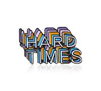 Multicapa Color Palabra Sombra Tiempos Difíciles Letras Inspirational Drop Glaze Pin Pin Badge