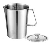 Multicapacidad de acero para leche de leche a prueba de fugas, tapa ergonómica para lavavajillas, café, herramienta de medición de líquidos de acero para principiantes, con