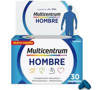 Multicentrum Hombre Complemento Alimenticio Multivitamínico y Multimineral Para Hombres, Sin Gluten, Con Vitamina C y D, 30 Comprimidos