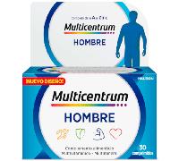 Multicentrum Hombre Complemento Alimenticio Multivitamínico y Multimineral Para Hombres, Sin Gluten, Con Vitamina C y D, 30 Comprimidos
