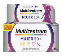 Pfizer – Multicentrum Mujer 50+ Complemento multivitamínico con Vitamina C y Zinc, Sin gluten 90 comp