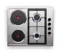 MultiChef 60cm Placa mixta vitro y gas 4 Zonas Plata