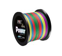 (Multicolor, 300 m - 0,60 mm - 100 lb) Línea de pesca trenzada de 300 m, 6 colores, 4 hebras, carrete