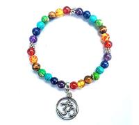 Multicolor 6mm cuentas Yoga 7 pulsera de Chakra para hombres mujeres budista Lotus Tree Of Life Charm pulseras joyería-Yoga