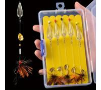 (Multicolor, B) Juego de señuelos de pesca multicolor - Kit de cuchara de lentejuelas preatada con moscas