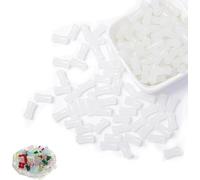 Multicolor cuentas con forma de bambú únicas, cuentas transparentes de 12 mm para manualidades, exquisitas cuentas de bambú transparentes, para collares, pulseras y pendientes DIY (Blanco)