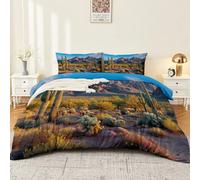 Multicolor Desierto Floral Planta Cactus Juego de Cama, Fotografía Funda Nórdica con Cremallera Ultra Suave Microfibra 200 x 200 cm con 2 Fundas de Almohada para Niños Adolescentes