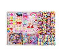 Multicolor Hair Ties - Cute Hair Accessories Set | Little Girls Hairs Accessories Set, Ponytail Holders, Colorful Elastic Hairs Bands for Party, Hairz, Birthday