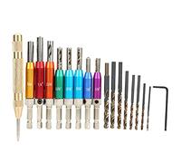 Multicolor Hinge Hole Puncher Drill Bit, Self Centering Hinge Hole Drilling Tool with Center Punch Hex Wrench, High Precision Hinge Hole Opening Drill Bit for Door Window Installat