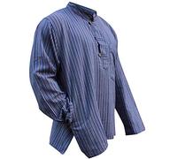 Multicolor Mix Dharke Rayas Peso Ligero Cómodo Manga Larga Tradicional Abuelo, Camisa Hippy Boho, S M L XL XXL XXXL - Mezcla de Púrpura, 4XL