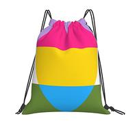 Multicolor Mochila Unisex Bandera P Pansexual de género Queer Plegable Bolsa de Cuerda Ajustable 36x42cm para Gimnasio,Almacenamiento de Ropa Calzado