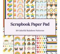 Multicolor Rainbow Designs Scrapbook Paper Pad: 20 Double-sided Sheets 8.5" x 8.5": Patterned Crafting Paper