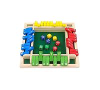 (Multicolor)Shut The Box Board Game with Dice 4-Way Educational Math Number Strategy Game 4 Players Kids Adults