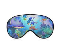 Multicolor Under The Sea Life Sleep Eye Mask Blindfold Correas ajustables para la cabeza Cubierta de ojos para mujeres, hombres, niñas y niños