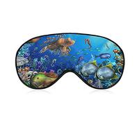 Multicolor Under The Sea Life Sleep Eye Mask Blindfold Correas ajustables para la cabeza Cubierta de ojos para mujeres, hombres, niñas y niños