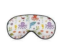 Multicolor Under The Sea Life Sleep Eye Mask Blindfold Correas ajustables para la cabeza Cubierta de ojos para mujeres, hombres, niñas y niños