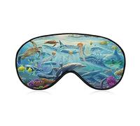 Multicolor Under The Sea Life Sleep Eye Mask Blindfold Correas ajustables para la cabeza Cubierta de ojos para mujeres, hombres, niñas y niños