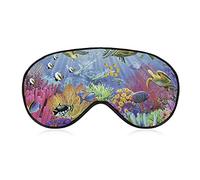 Multicolor Under The Sea Life Sleep Eye Mask Blindfold Correas ajustables para la cabeza Cubierta de ojos para mujeres, hombres, niñas y niños