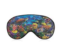 Multicolor Under The Sea Life Sleep Eye Mask Blindfold Correas ajustables para la cabeza Cubierta de ojos para mujeres, hombres, niñas y niños