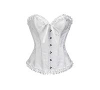 Multicolored lace corset , sexy bust support, waist corset, tight abdominal corset, elastic boning (White, XS)