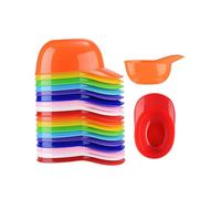 Multicoloured Baseball Helmet Ice Cream Bowls Set 18pcs Durable Plastic Fun Design Perfect for Parties or Desserts Assorted Colours White Yellow Blue