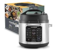 Crock-Pot Multicooker Turbo Express, Opciones de cocción 14 en 1, Cocción rápida a presión, olla lenta, vapor, sous vide, esterilizar, turbo, Color Negro, 5.6 L (más de 6 personas)