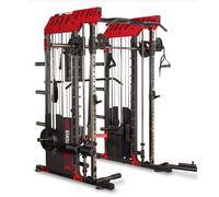 Multiestación de musculación RACK Power Smith BH Fitness. Incluye doble polea regulable con carga de discos y barra guiada para ejercicios de maquina Smith (discos no incluidos)