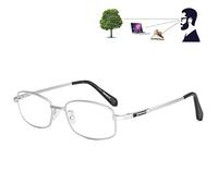 Multifocal Progresiva Inteligente Gafas Graduadas para Hombre, Presbicia Hipermetropía De Aumento Lentes con El Dioptrías 1,0-3,0,Plata,+2.50